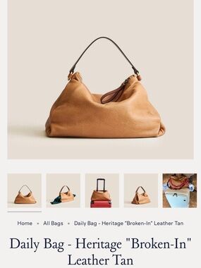 Heritage Broken-In Leather Shoulder Bag — Tan
